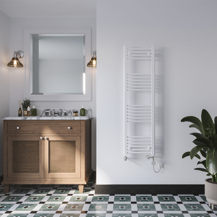 Zennor - Chrome Dual Fuel Towel Rail H1400mm x W400mm Thermostatic - Straight