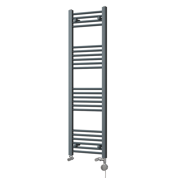 Zennor - Anthracite Dual Fuel Towel Rail H1400mm x W400mm Thermostatic - Straight