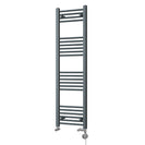 Zennor - Anthracite Dual Fuel Towel Rail H1400mm x W400mm Thermostatic - Straight
