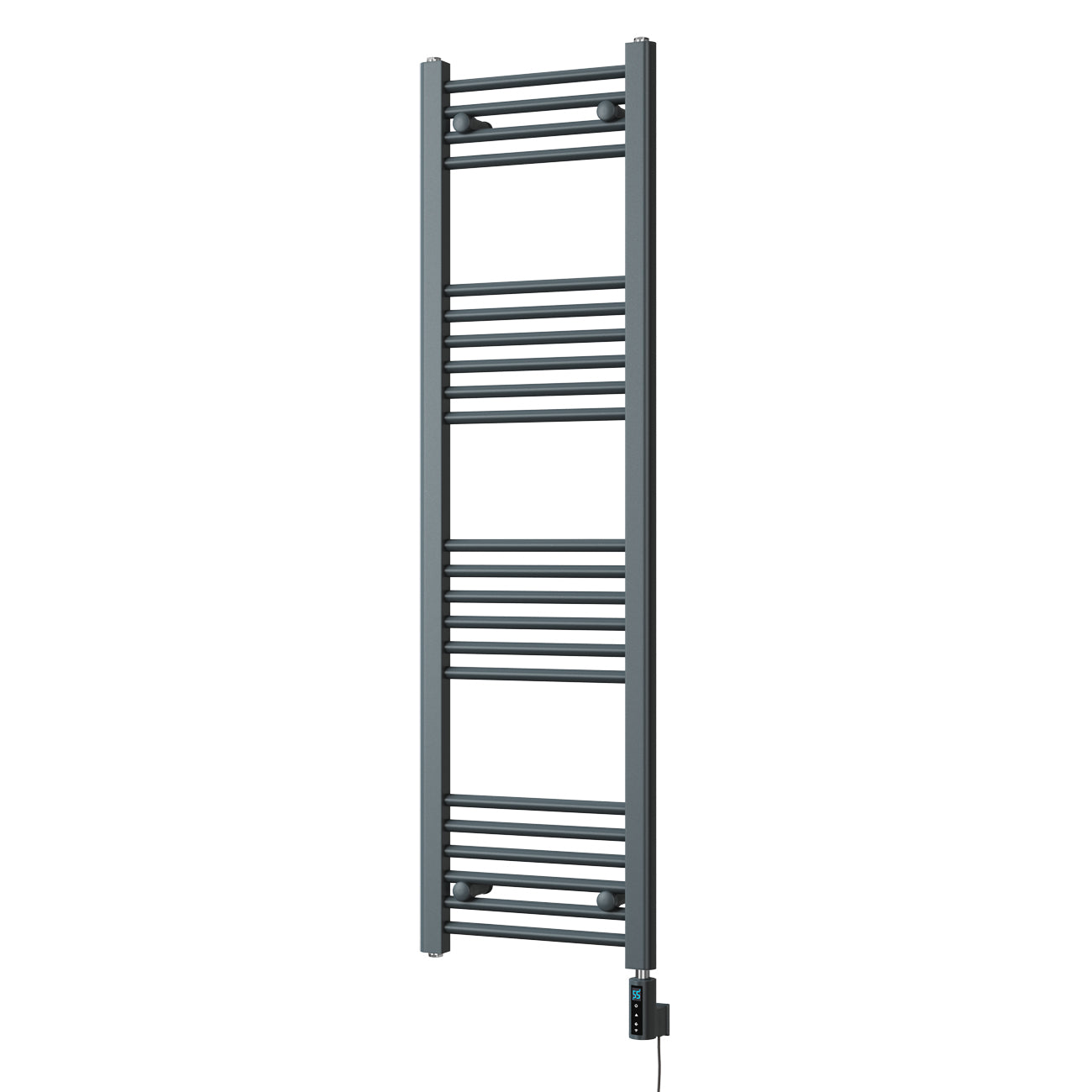 Zennor - Anthracite Electric Towel Rail H1400mm x W400mm Straight 300w Thermostatic WIFI