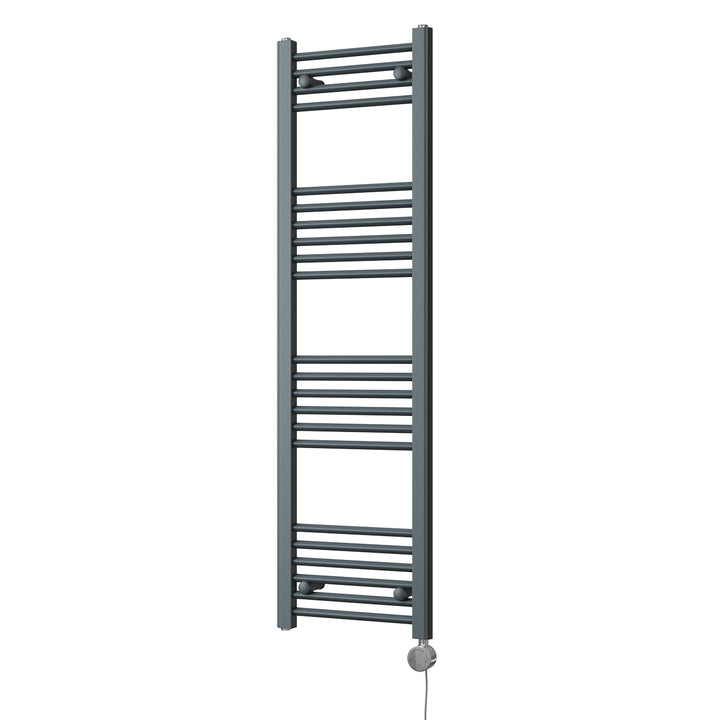 Zennor - Anthracite Electric Towel Rail H1400mm x W400mm Straight 300w Thermostatic