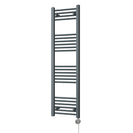 Zennor - Anthracite Electric Towel Rail H1400mm x W400mm Straight 300w Thermostatic