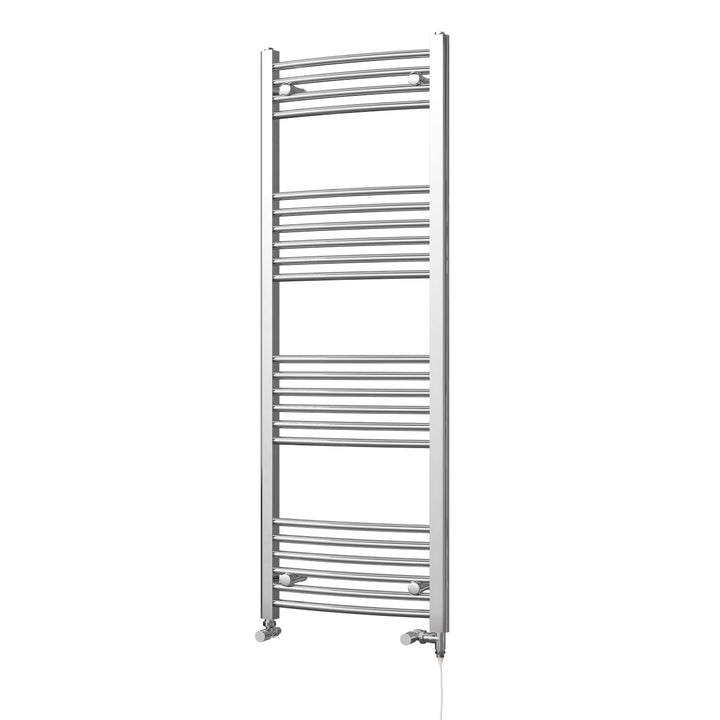 Zennor - Chrome Dual Fuel Towel Rail H1400mm x W500mm Standard - Curved