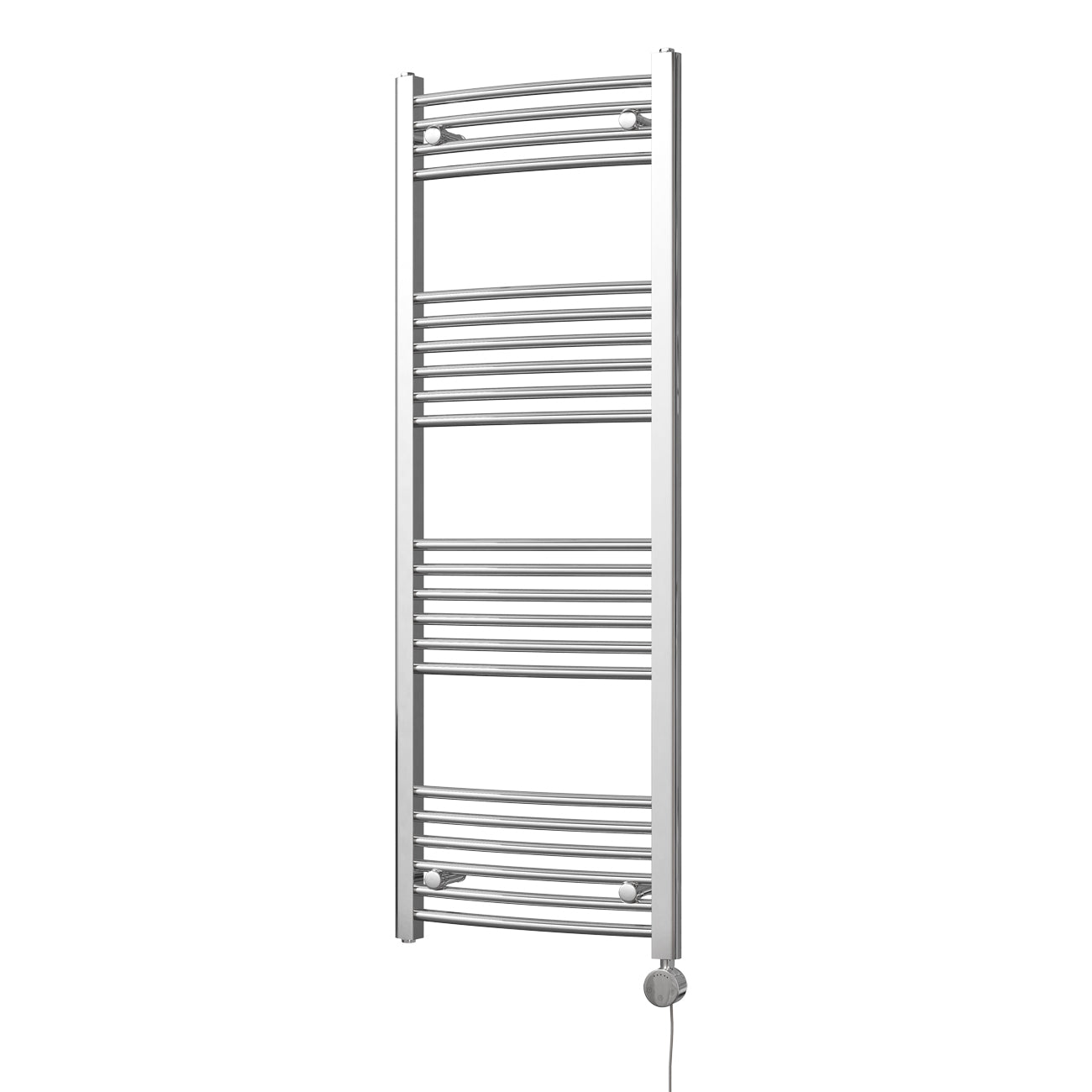 Zennor - Chrome Electric Towel Rail H1400mm x W500mm Curved 300w Thermostatic