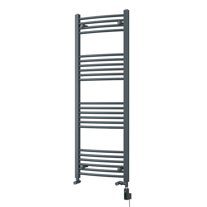 Zennor - Anthracite Dual Fuel Towel Rail H1400mm x W500mm Thermostatic WIFI - Curved