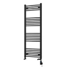 Zennor - Black Dual Fuel Towel Rail H1400mm x W500mm Thermostatic WIFI - Curved
