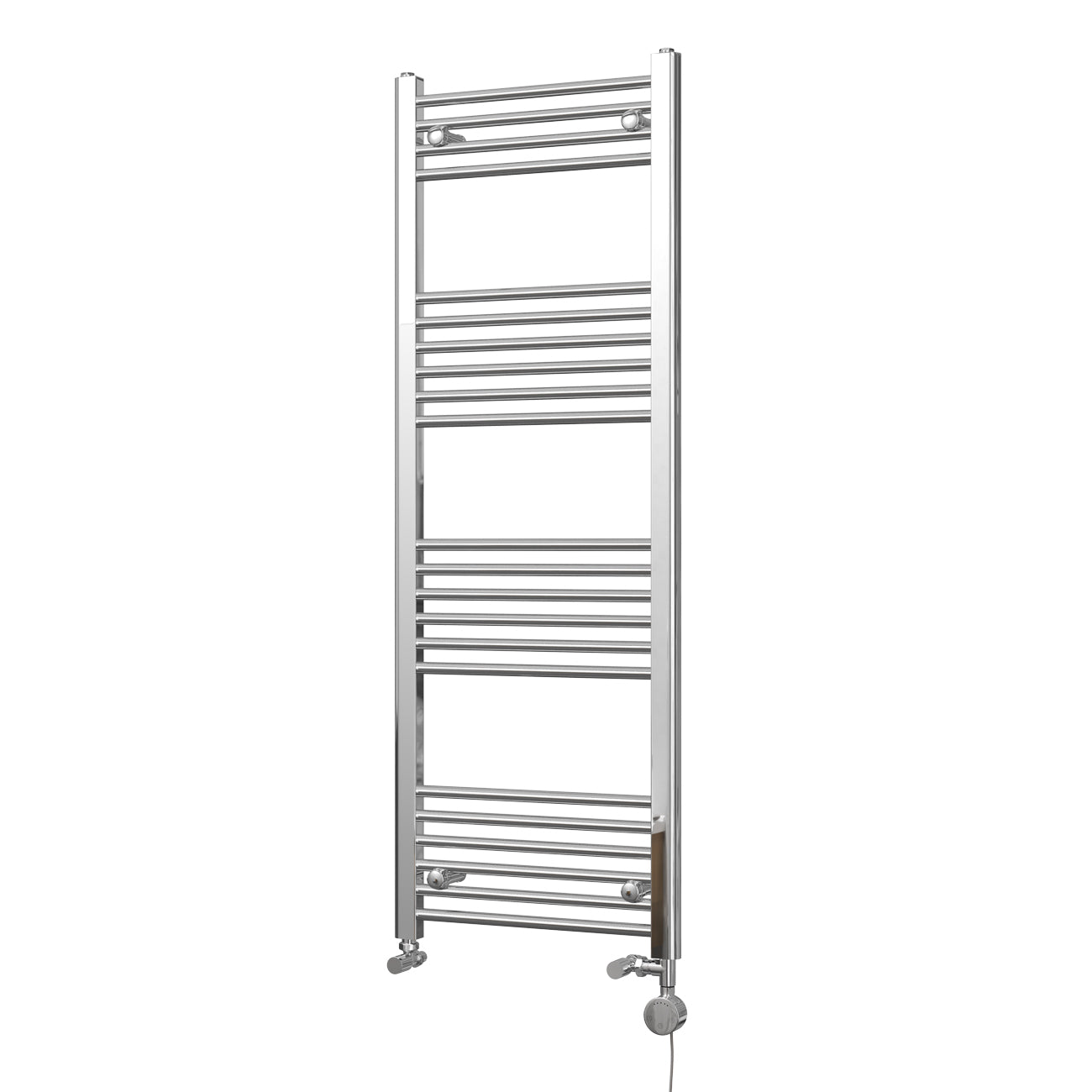 Zennor - Chrome Dual Fuel Towel Rail H1400mm x W500mm Thermostatic - Straight