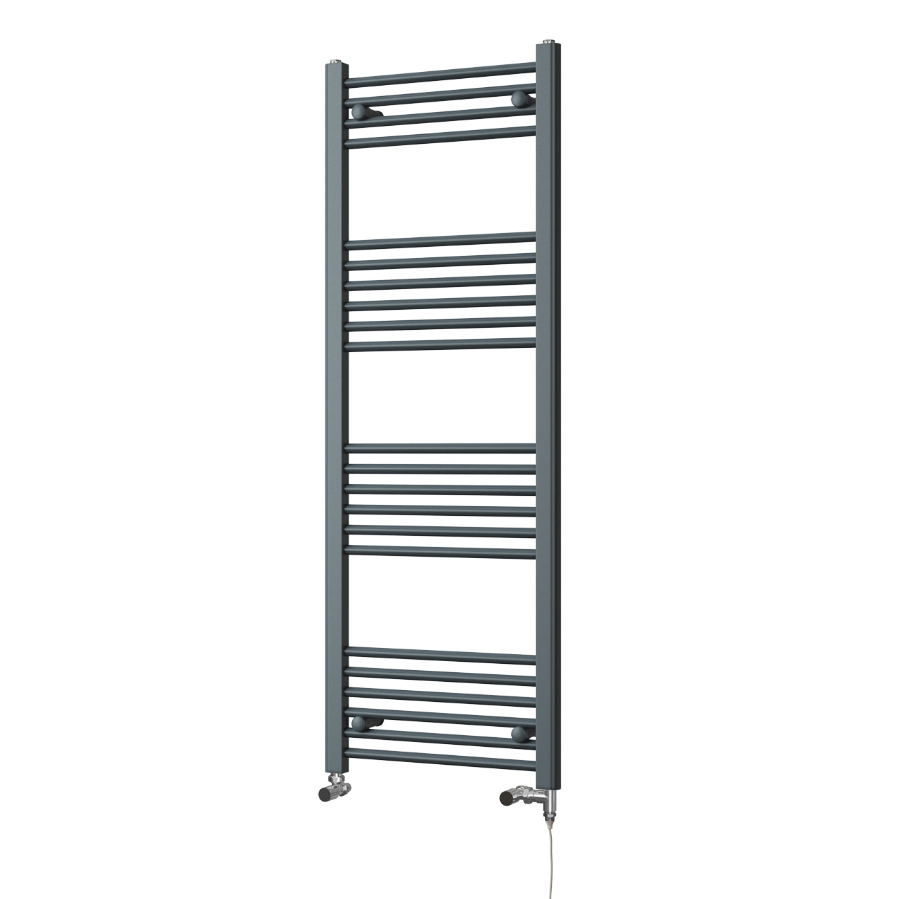 Zennor - Anthracite Dual Fuel Towel Rail H1400mm x W500mm Standard - Straight
