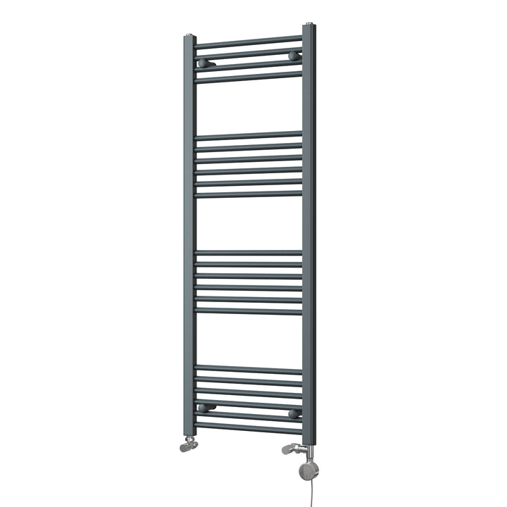 Zennor - Anthracite Dual Fuel Towel Rail H1400mm x W500mm Thermostatic - Straight