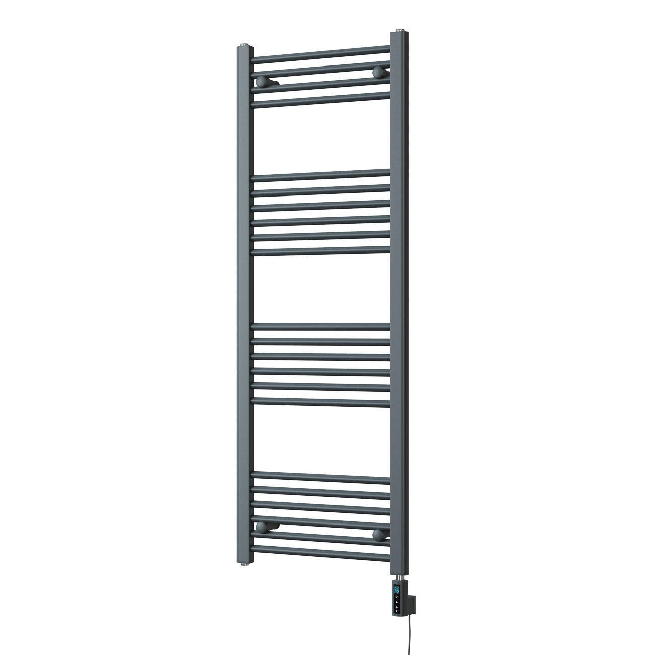 Zennor - Anthracite Electric Towel Rail H1400mm x W500mm Straight 600w Thermostatic WIFI