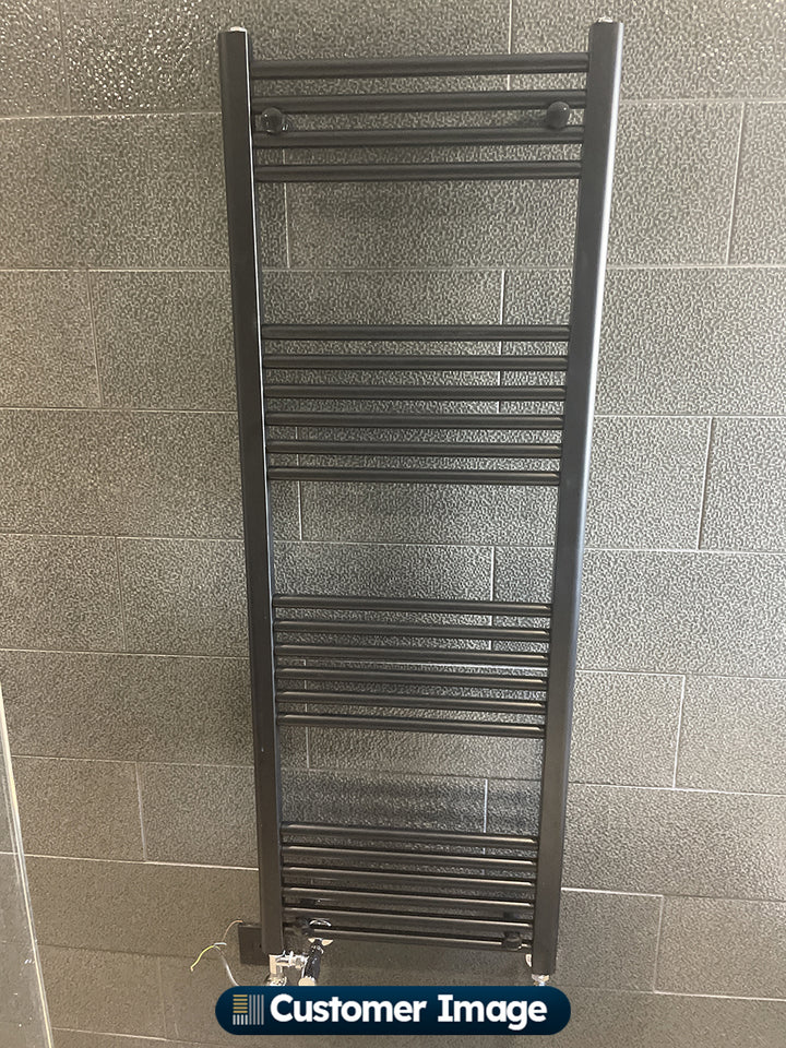 Zennor - Black Heated Towel Rail - H1400mm x W500mm - Straight