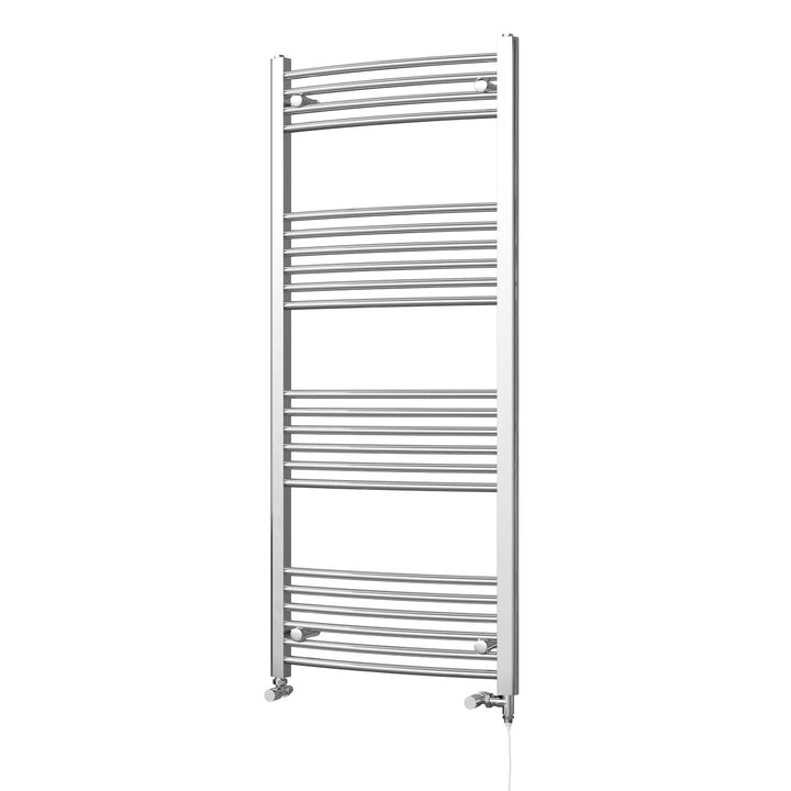 Zennor - Chrome Dual Fuel Towel Rail H1400mm x W600mm Standard - Curved