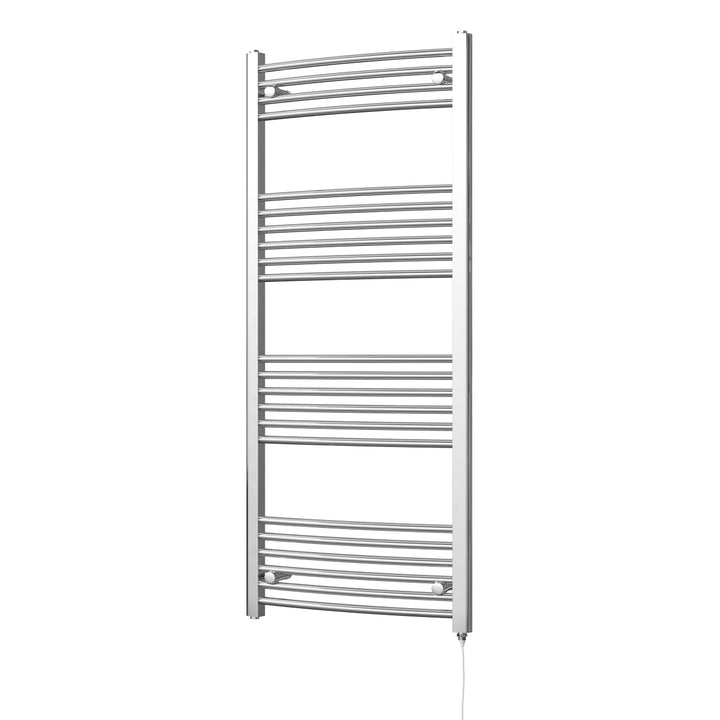 Zennor - Chrome Electric Towel Rail H1400mm x W600mm Curved 400w Standard