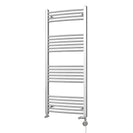 Zennor - Chrome Dual Fuel Towel Rail H1400mm x W600mm Thermostatic - Curved