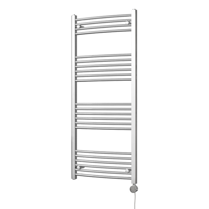 Zennor - Chrome Electric Towel Rail H1400mm x W600mm Curved 400w Thermostatic