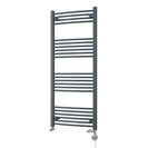 Zennor - Anthracite Dual Fuel Towel Rail H1400mm x W600mm Thermostatic - Curved