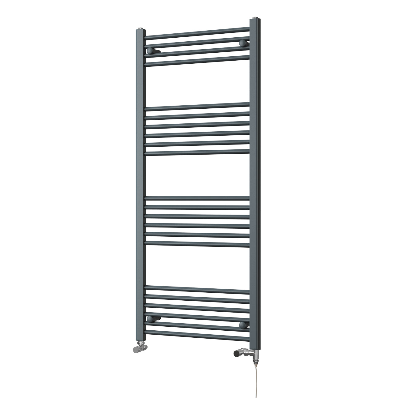 Zennor - Anthracite Dual Fuel Towel Rail H1400mm x W600mm Standard - Straight