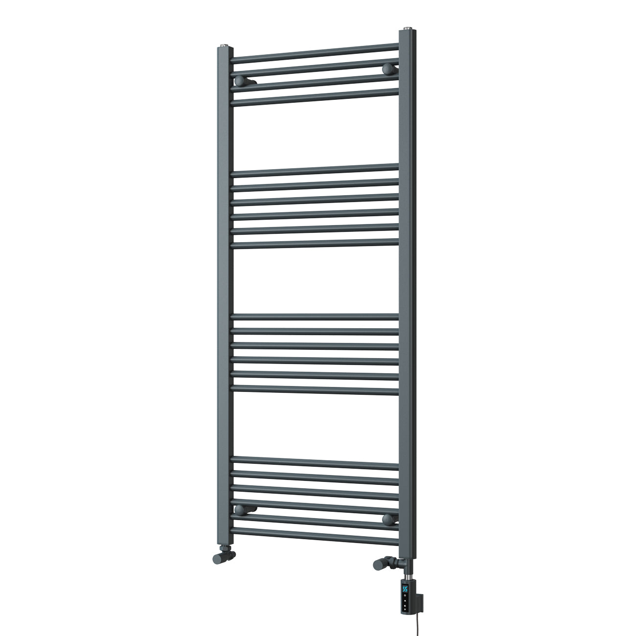 Zennor - Anthracite Dual Fuel Towel Rail H1400mm x W600mm Thermostatic WIFI - Straight