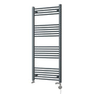 Zennor - Anthracite Dual Fuel Towel Rail H1400mm x W600mm Thermostatic - Straight