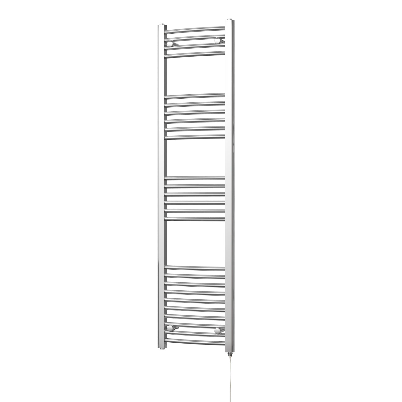 Zennor - Chrome Electric Towel Rail H1600mm x W400mm Curved 300w Standard