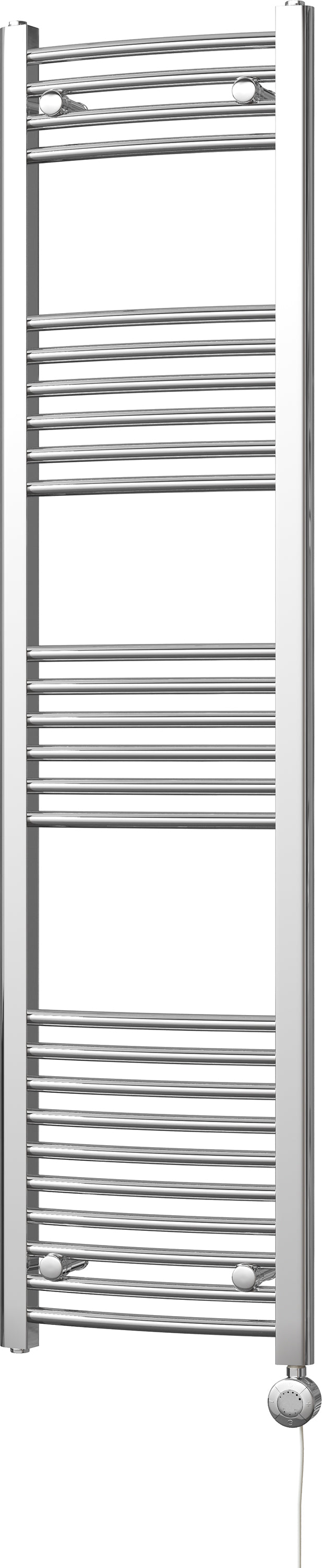Zennor - Chrome Electric Towel Rail H1600mm x W400mm Curved 300w Thermostatic