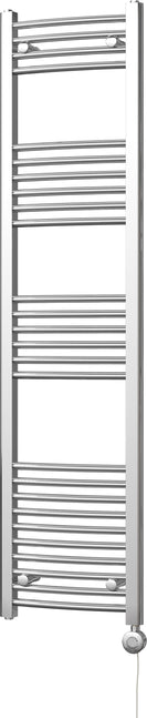 Zennor - Chrome Electric Towel Rail H1600mm x W400mm Curved 300w Thermostatic