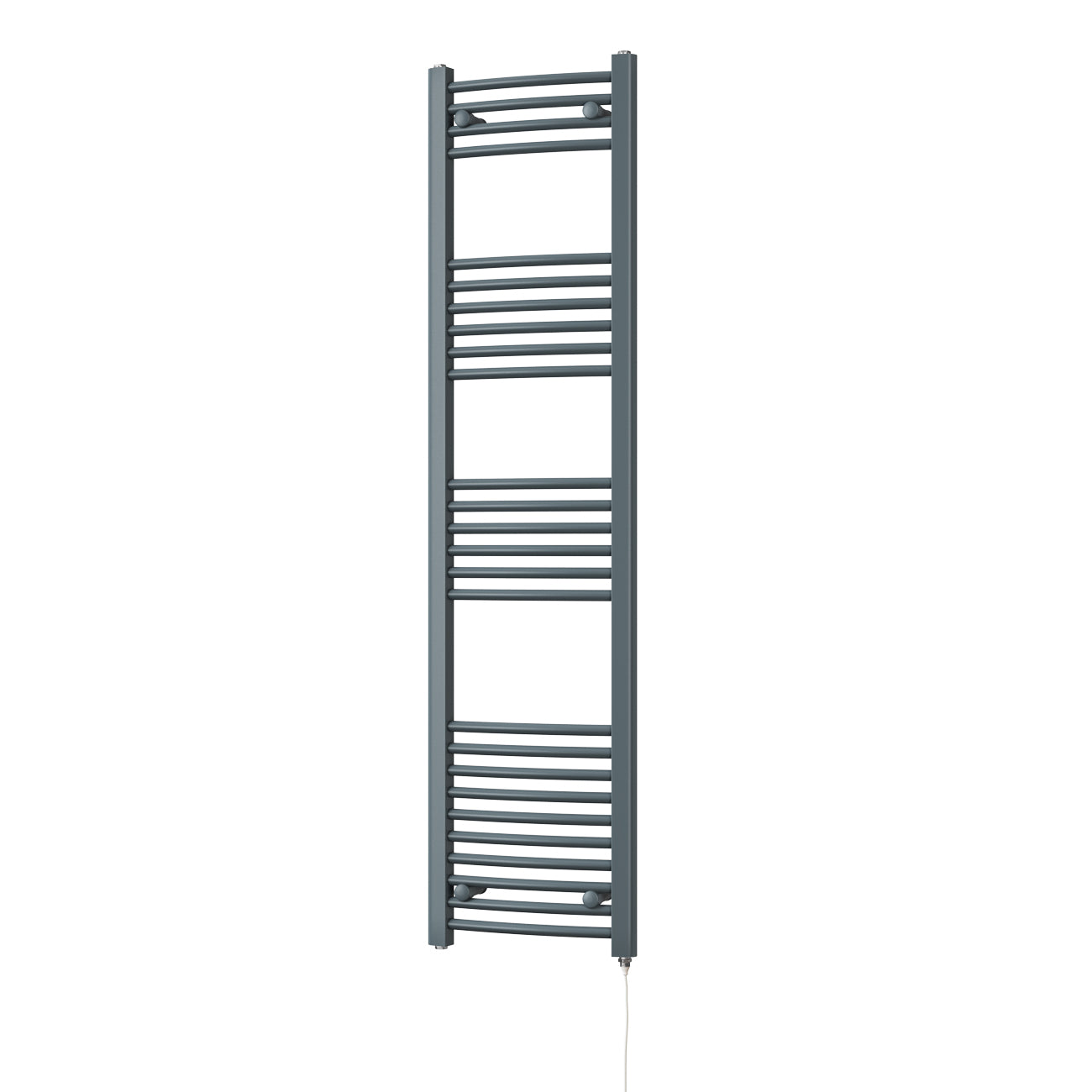 Zennor - Anthracite Electric Towel Rail H1600mm x W400mm Curved 500w Standard
