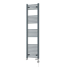 Zennor - Anthracite Dual Fuel Towel Rail H1600mm x W400mm Thermostatic - Curved