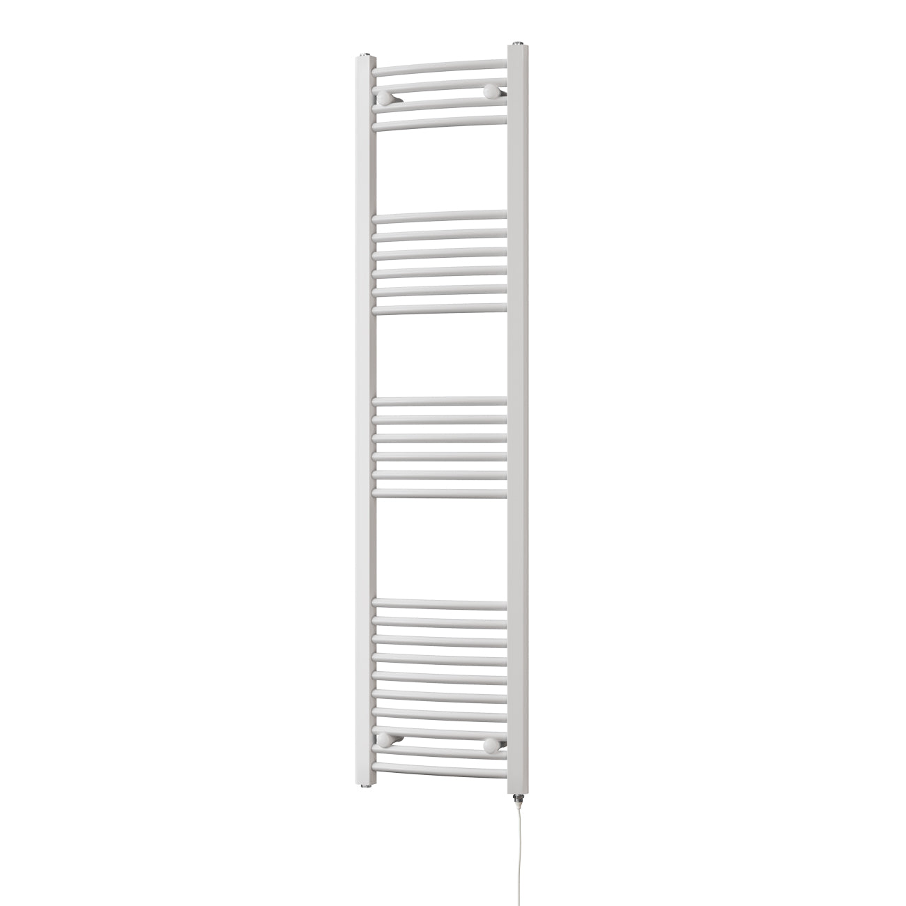 Zennor - White Electric Towel Rail H1600mm x W400mm Curved 500w Standard