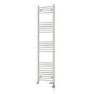 Zennor - White Dual Fuel Towel Rail H1600mm x W400mm Thermostatic - Curved