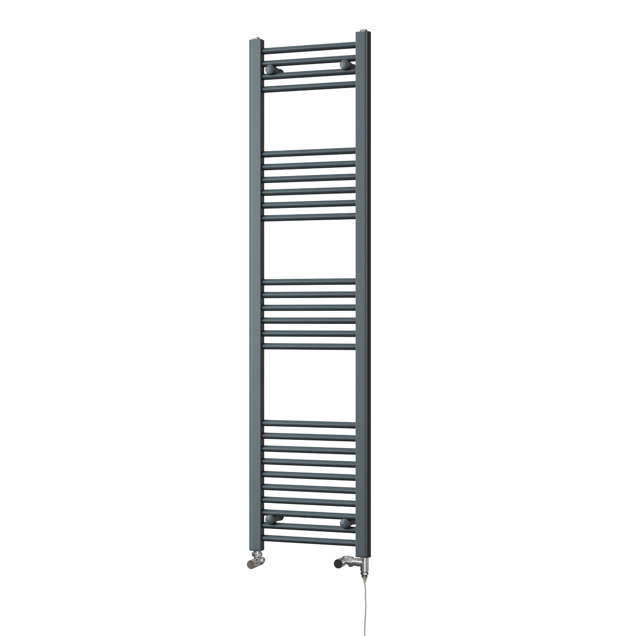 Zennor - Anthracite Dual Fuel Towel Rail H1600mm x W400mm Standard - Straight