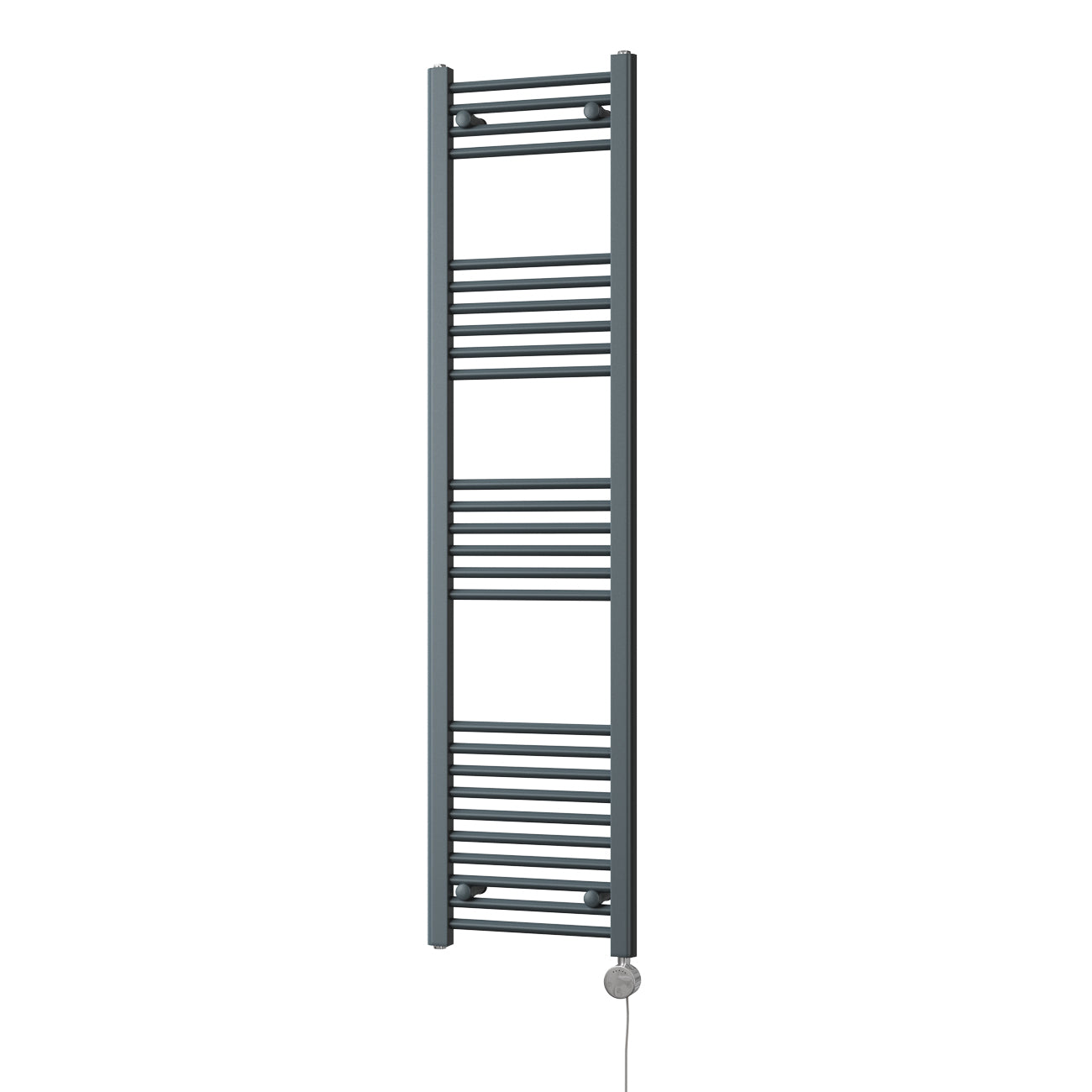 Zennor - Anthracite Electric Towel Rail H1600mm x W400mm Straight 500w Thermostatic