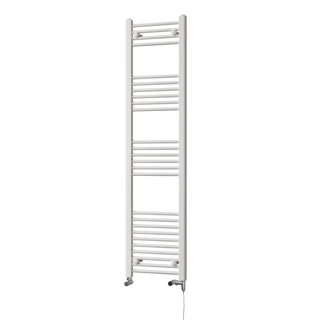 Zennor - White Dual Fuel Towel Rail H1600mm x W400mm Standard - Straight