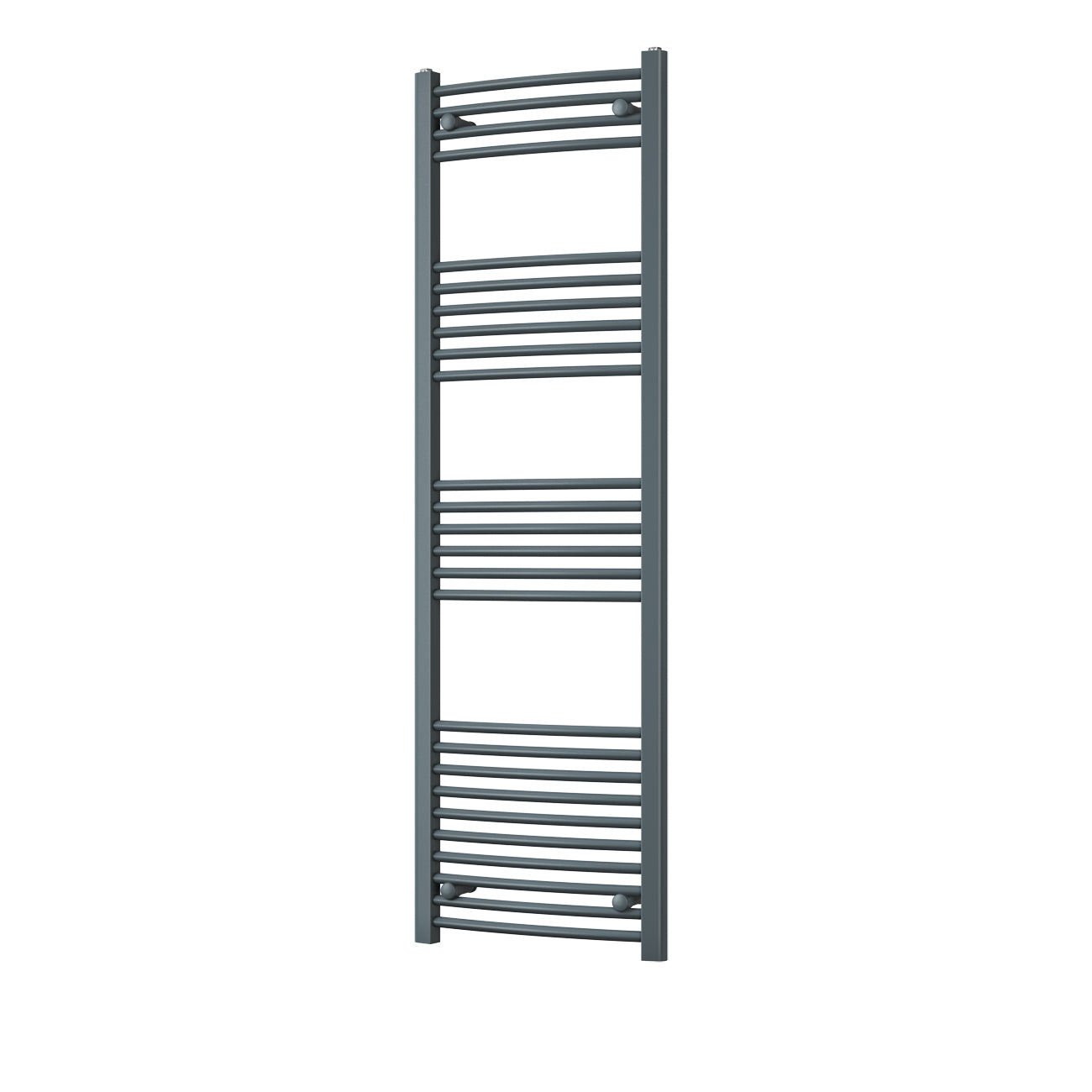 Zennor - Anthracite Heated Towel Rail - H1600mm x W500mm - Curved