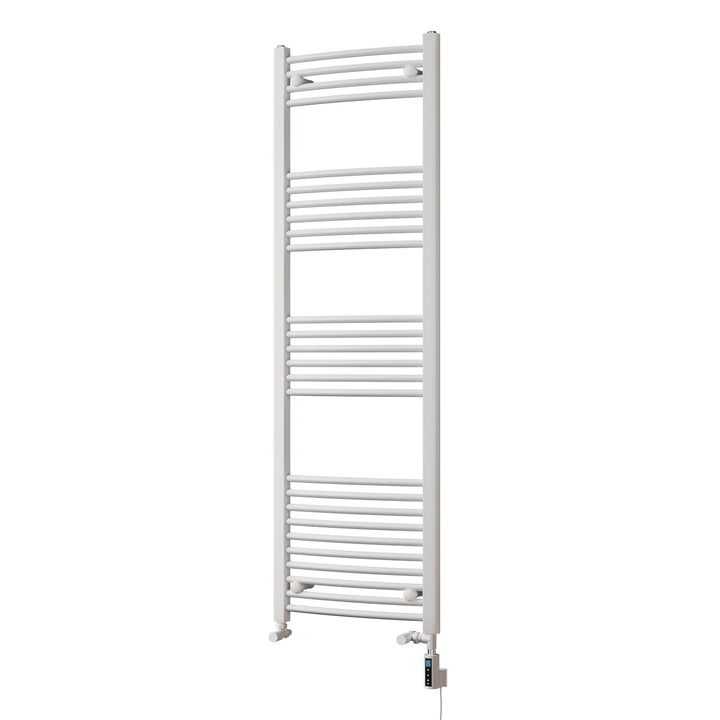 Zennor - White Dual Fuel Towel Rail H1600mm x W500mm Thermostatic WIFI - Curved