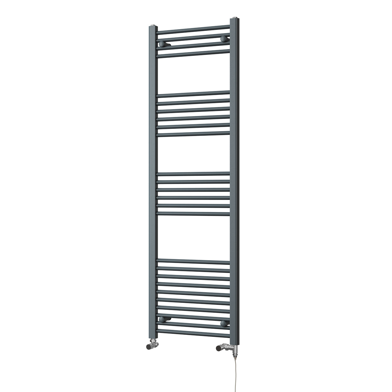 Zennor - Anthracite Dual Fuel Towel Rail H1600mm x W500mm Standard - Straight