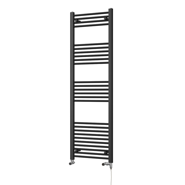 Zennor - Black Dual Fuel Towel Rail H1600mm x W500mm Standard - Straight