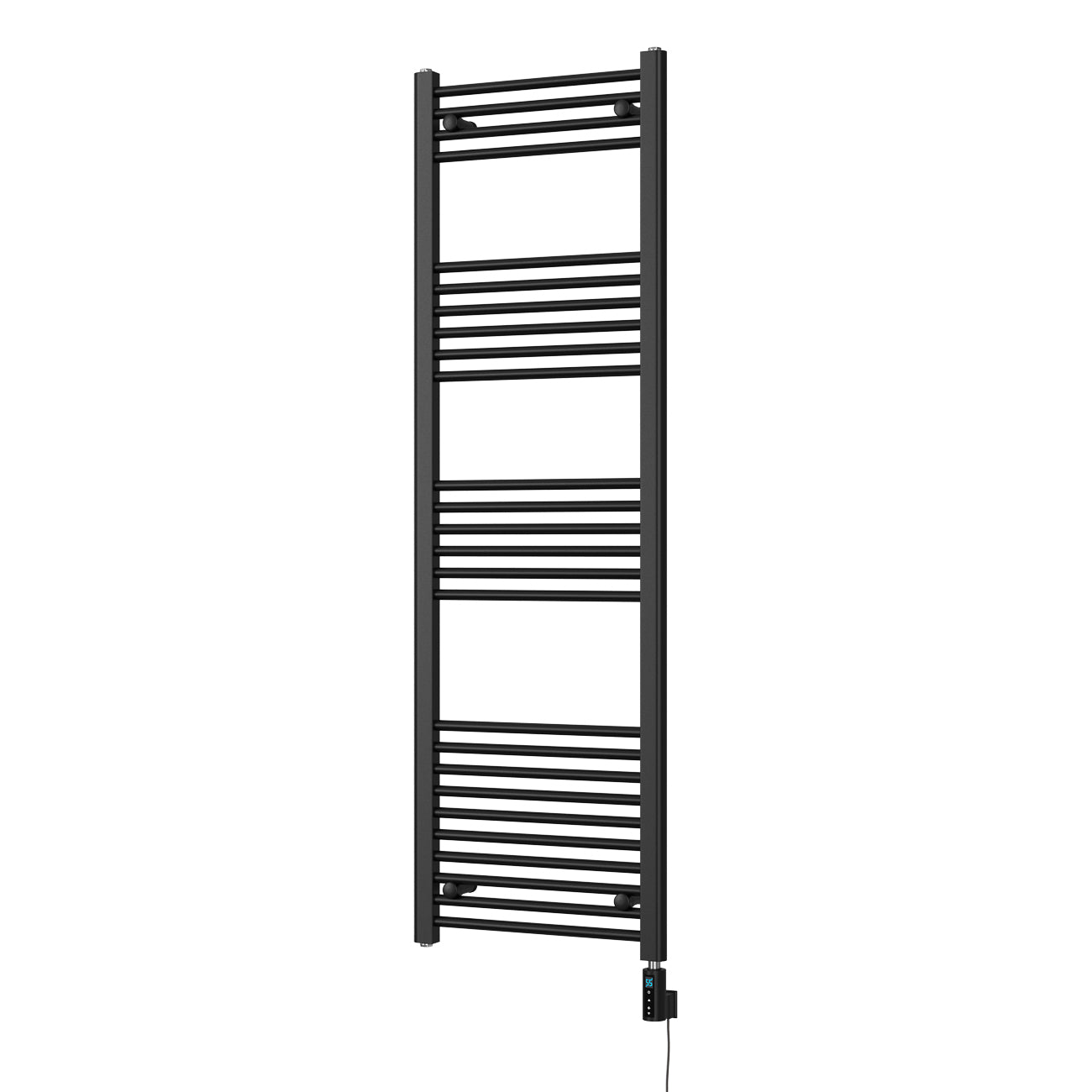 Zennor - Black Electric Towel Rail H1600mm x W500mm Straight 600w Thermostatic WIFI