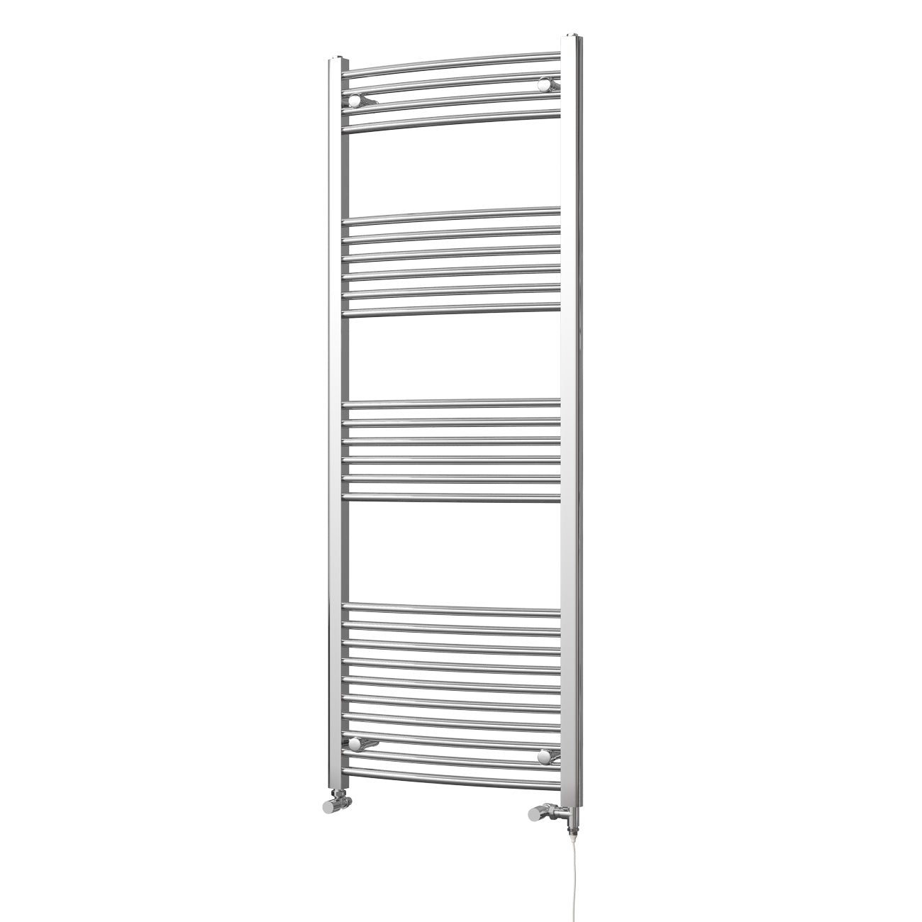 Zennor - Chrome Dual Fuel Towel Rail H1600mm x W600mm Standard - Curved