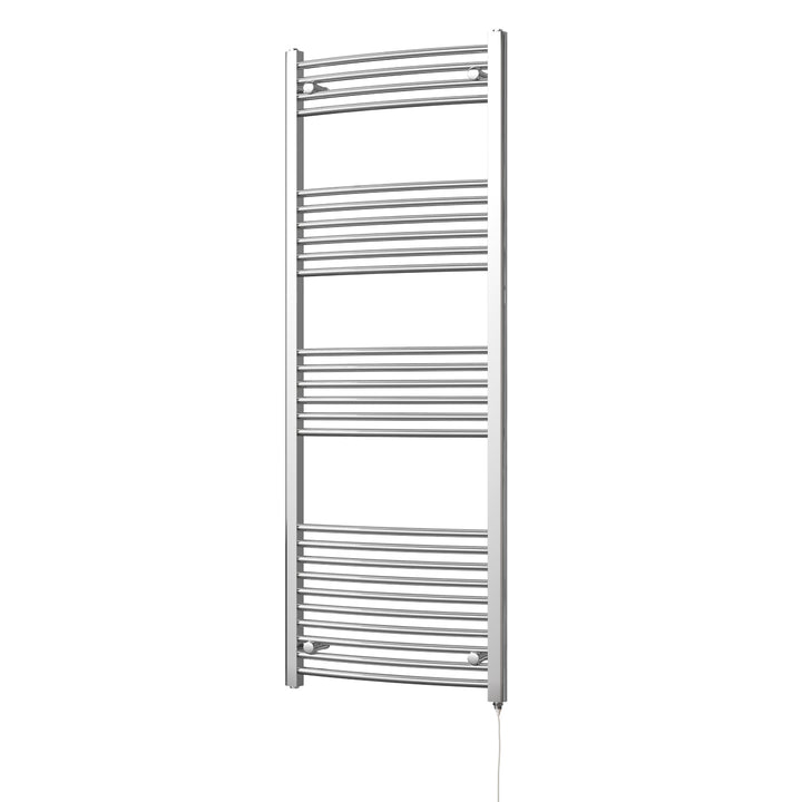 Zennor - Chrome Electric Towel Rail H1600mm x W600mm Curved 500w Standard