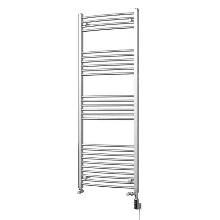 Zennor - Chrome Dual Fuel Towel Rail H1600mm x W600mm Thermostatic WIFI - Curved
