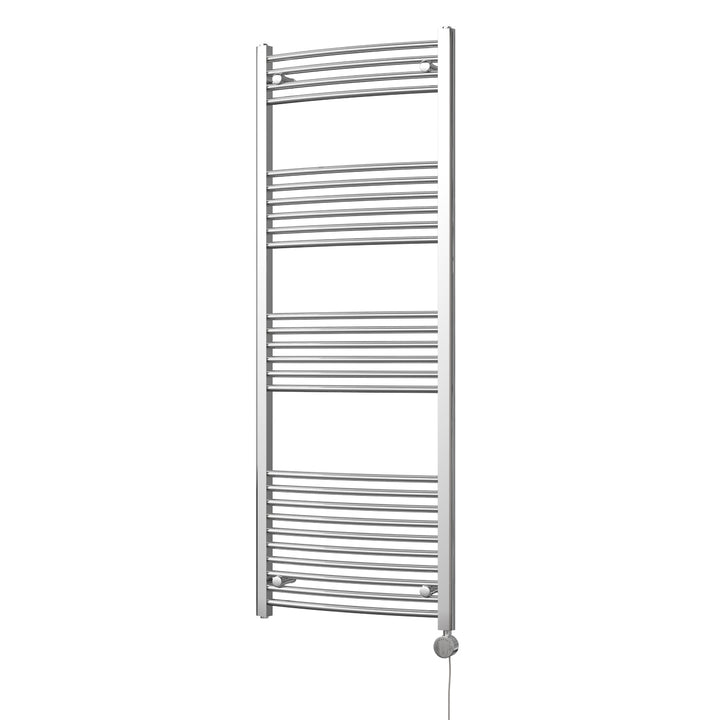 Zennor - Chrome Electric Towel Rail H1600mm x W600mm Curved 600w Thermostatic