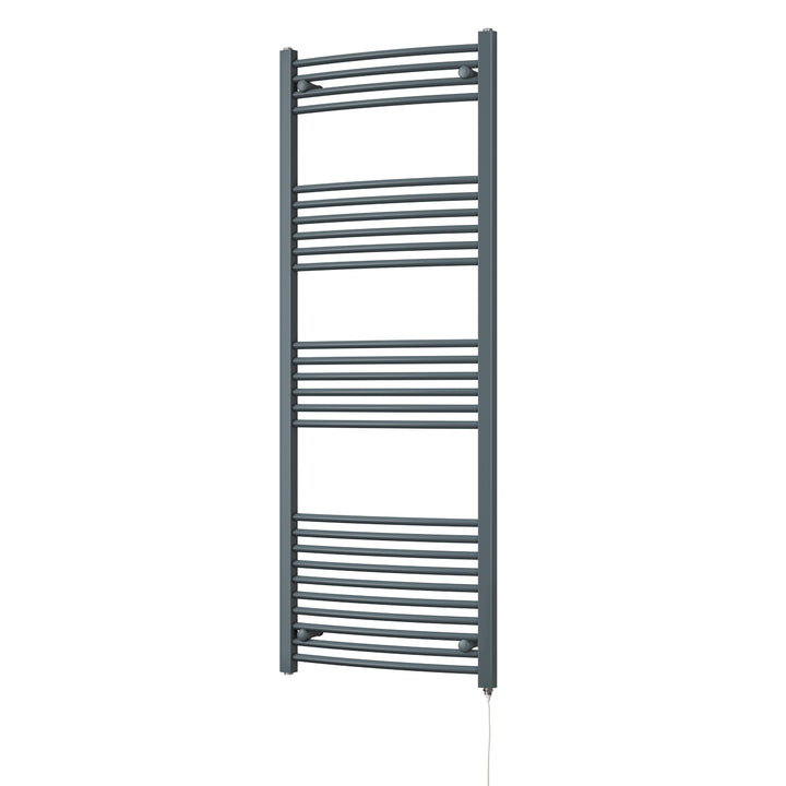 Zennor - Anthracite Electric Towel Rail H1600mm x W600mm Curved 800w Standard