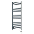 Zennor - Anthracite Dual Fuel Towel Rail H1600mm x W600mm Thermostatic - Curved