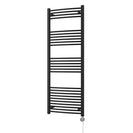 Zennor - Black Electric Towel Rail H1600mm x W600mm Curved 800w Thermostatic