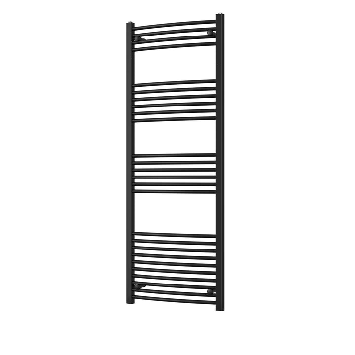 Zennor - Black Heated Towel Rail - H1600mm x W600mm - Curved