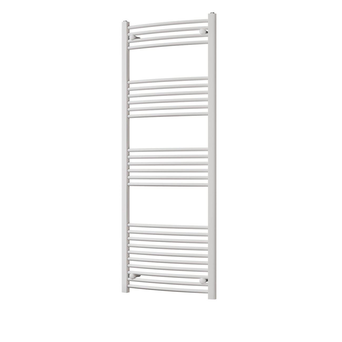 Zennor - White Heated Towel Rail - H1600mm x W600mm - Curved