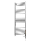 Zennor - Chrome Dual Fuel Towel Rail H1600mm x W600mm Thermostatic - Straight