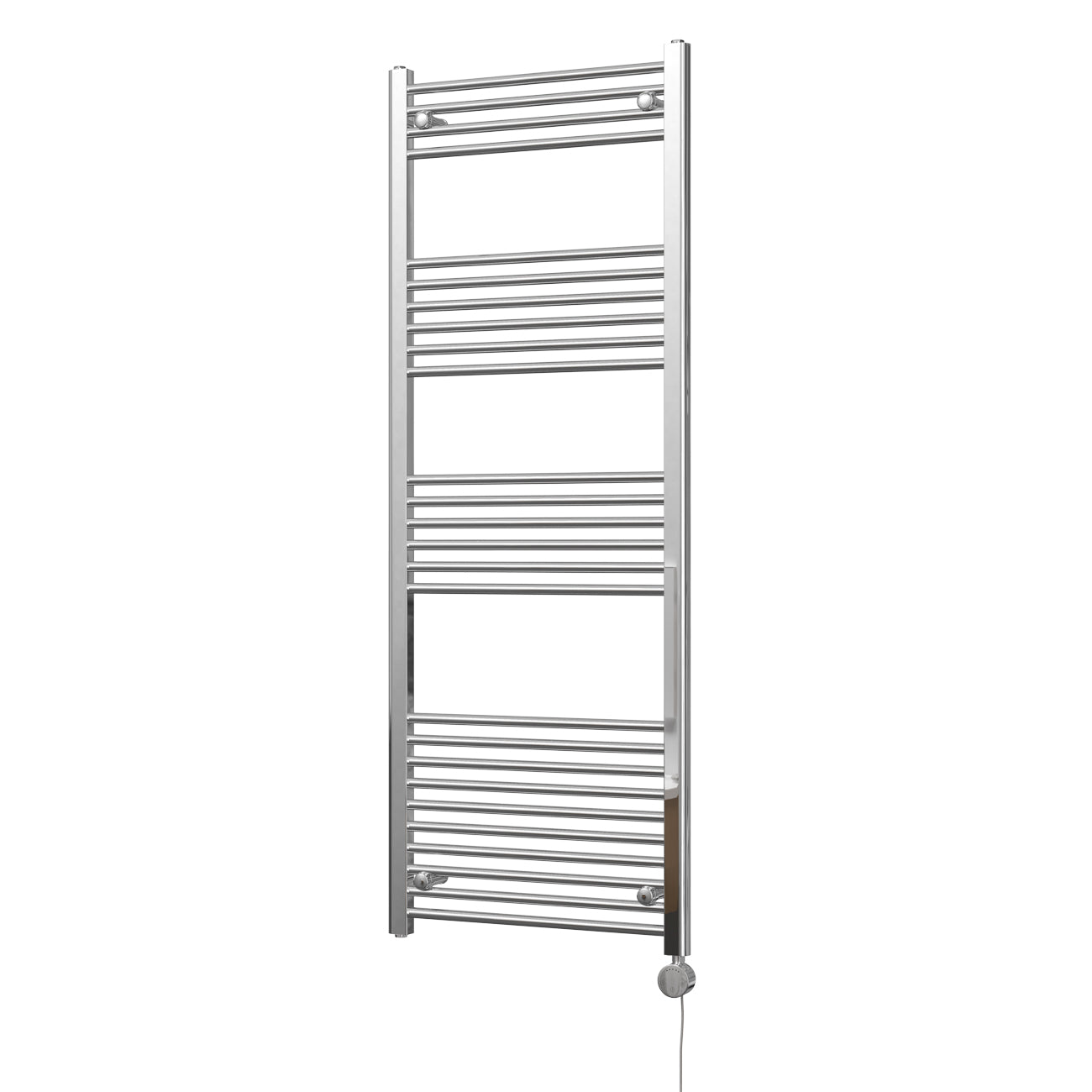 Zennor - Chrome Electric Towel Rail H1600mm x W600mm Straight 600w Thermostatic