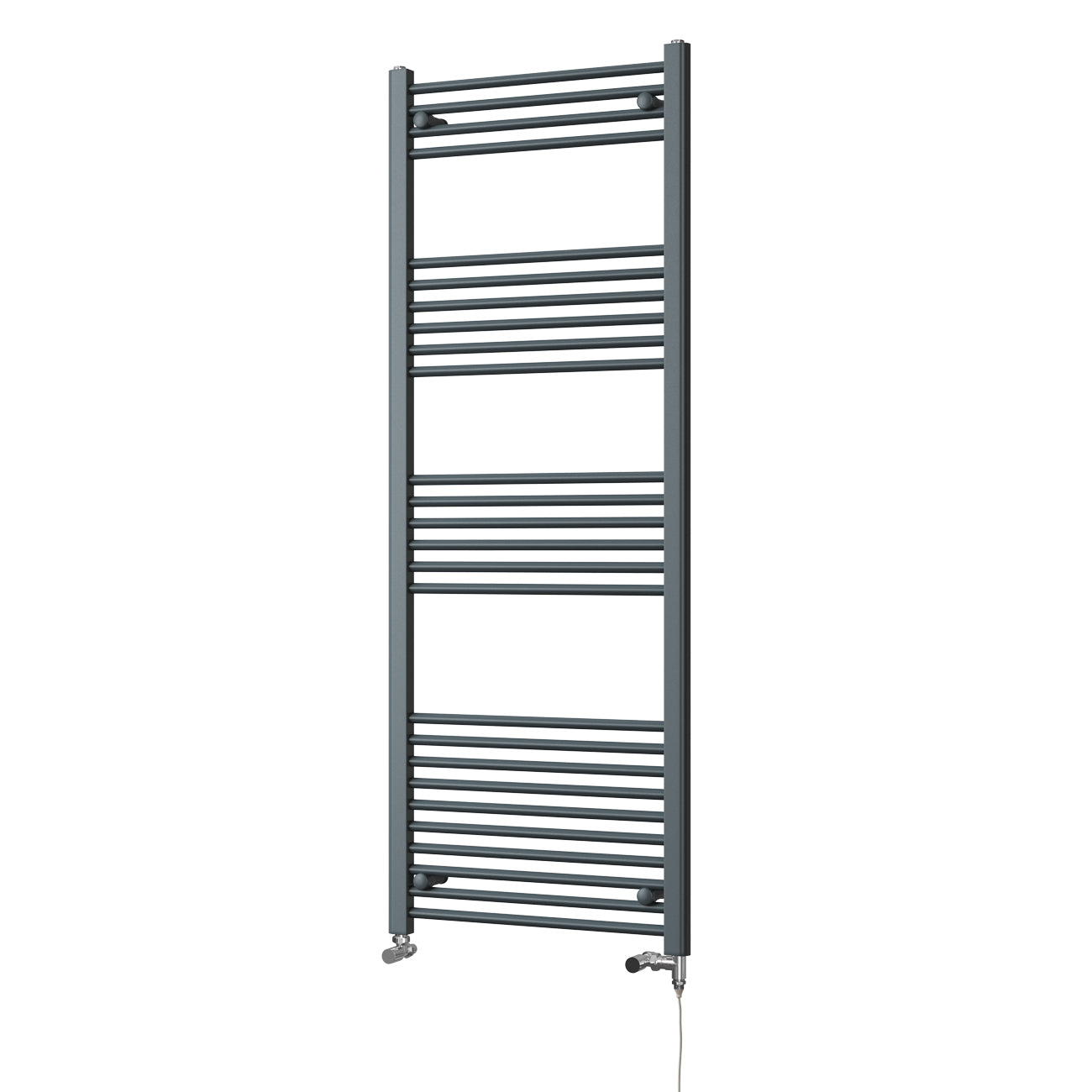 Zennor - Anthracite Dual Fuel Towel Rail H1600mm x W600mm Standard - Straight